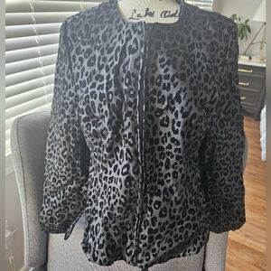 Bagatelle leopard print peplum blazer jacket